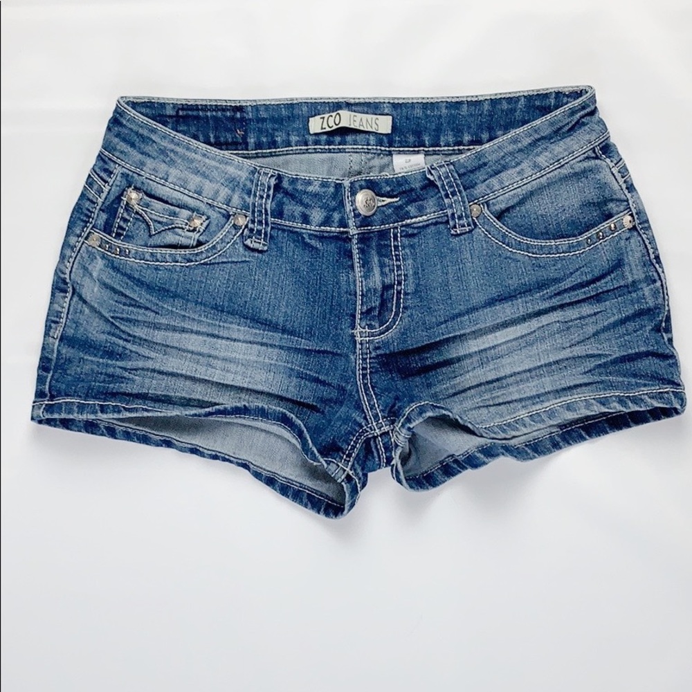 ZCO Jeans Shorts Size 9 Blue Decorative Pockets